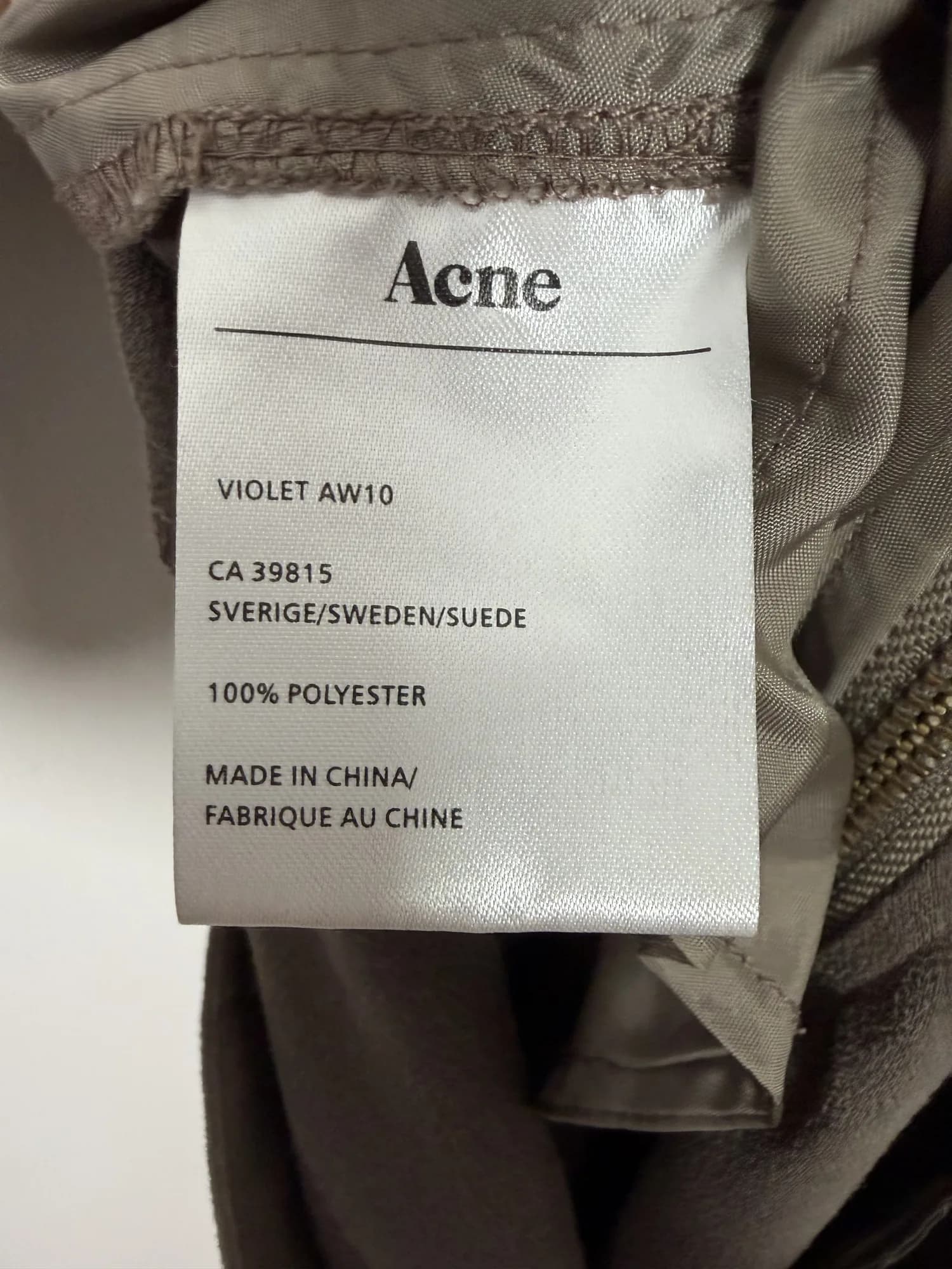 Etikett med materialet, 100 % polyester
